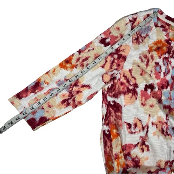 Chico’s Floral T-Shirt 3/4 Sleeves Crew Neck Casual Women's Size Large - Picture 14 of 14